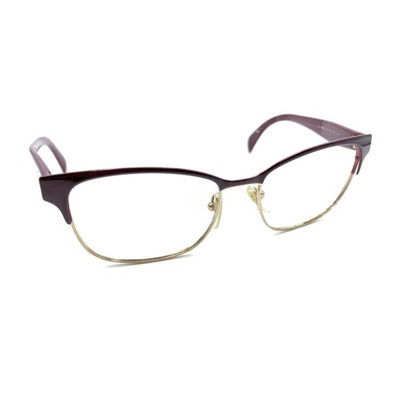 Prada VPR 65R UAN-1O1 Dark Red Gold Eyeglasses Frames 53-16 140 Italy Designer - Picture 1 of 12